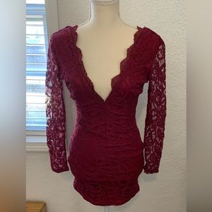 Maroon lace dress